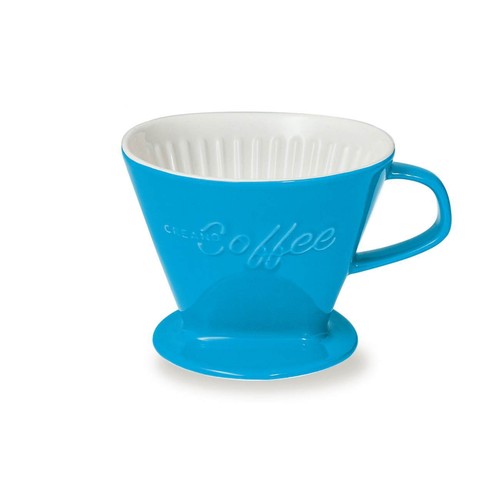 Creano Porzellan Kaffeefilter (Blau), Filter Größe 4 für Filtertüten Gr. 1x4 - Bild 1 von 7