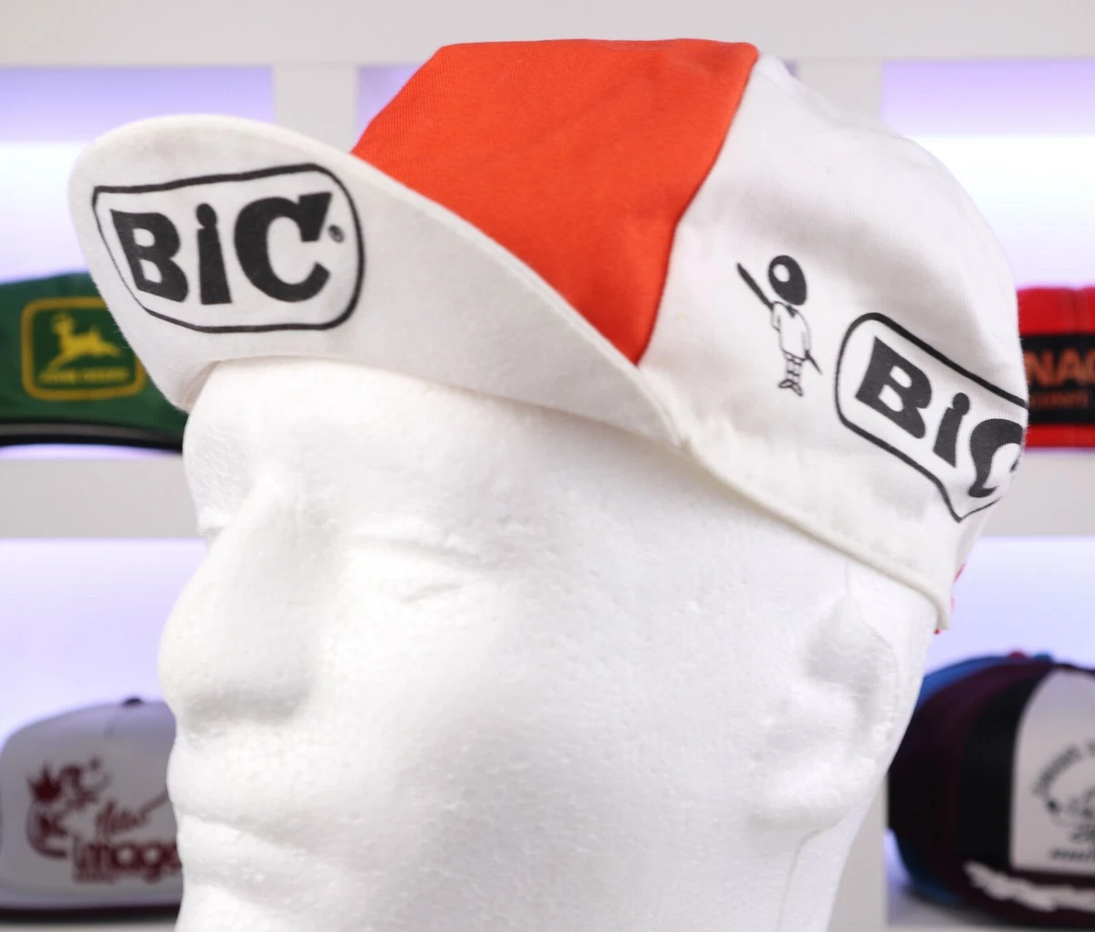 BIC Cycling Cap Painters Hat Made In Italy Elastic Back BIC Pens