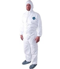 3 Dupont TY122S White Tyvek Disposable Coverall Bunny Suit With Hood Boots 3XL