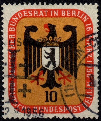 BERLIN 1956 - Used 10 Pfg Bundestag in Berlin #DR3