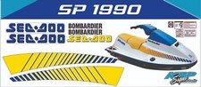 SEADOO SP 1990 Graphics / Decal / Sticker Kit CUSTOM YELLOW & BLUE