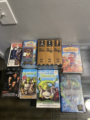 Rare Cabbage Patch Kids SHREK 1&2 An American Tale Casino VHS Godfather Lot