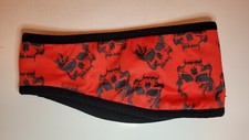 NWT Schampa Fleece-Lined Headband Poly/Spandex Blend Red Skulls FLHBD002-82
