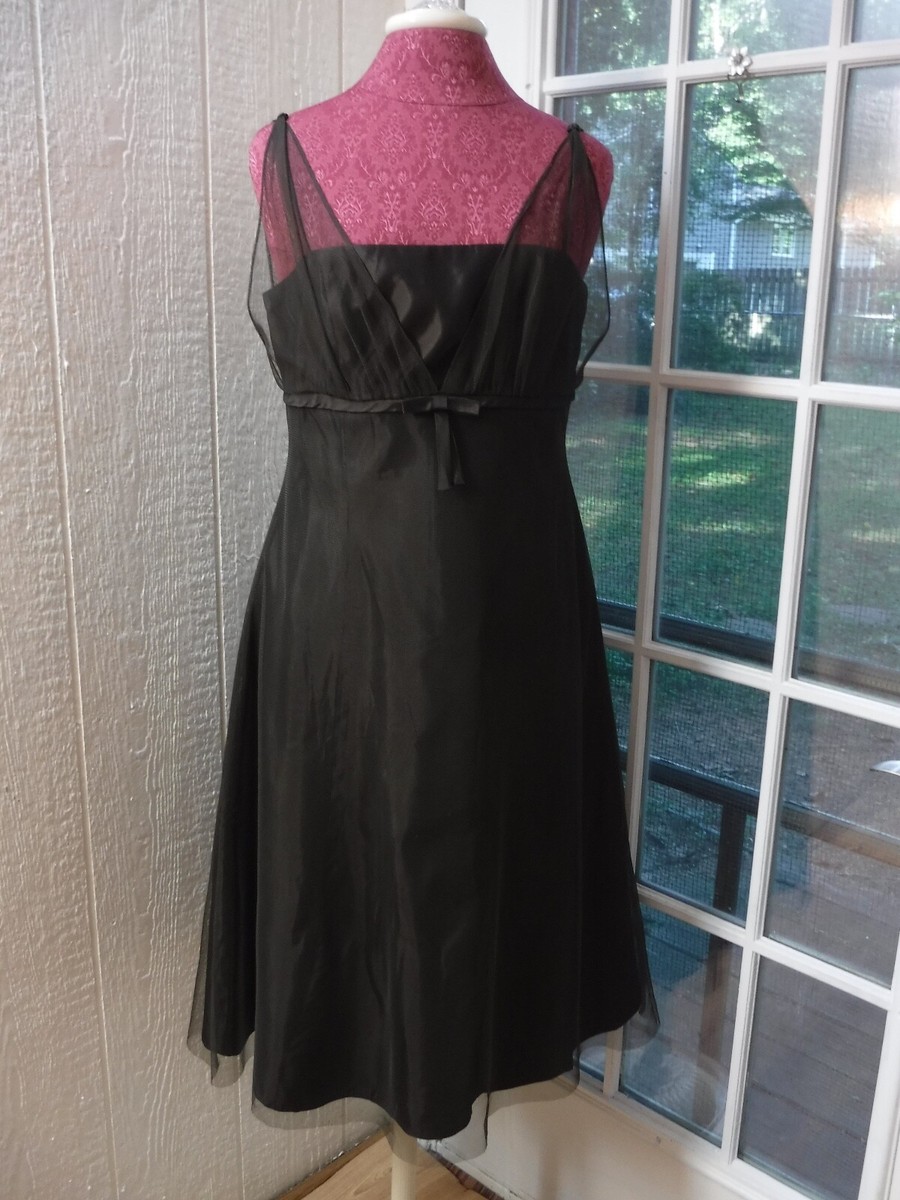 brown cocktail dress Full Skirt-Silk Dupioni Brown-Pre-Order Hawaii couple A deep plunge neckline Size:18m short sleeve Linen Square-Neck A-Line Midi