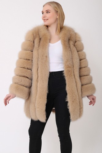 Brown original fox vertical striped jacket, Will warm you up on cold days - Picture 4 of 14