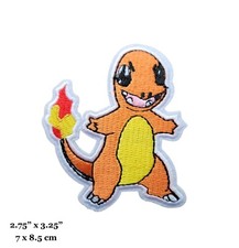 Pokemon Charmander Character Big Embroidered Iron On Patch