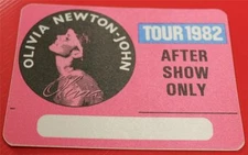 Vintage OTTO Olivia Newton-John 1982 Tour Satin Cloth Backstage Pass Pink