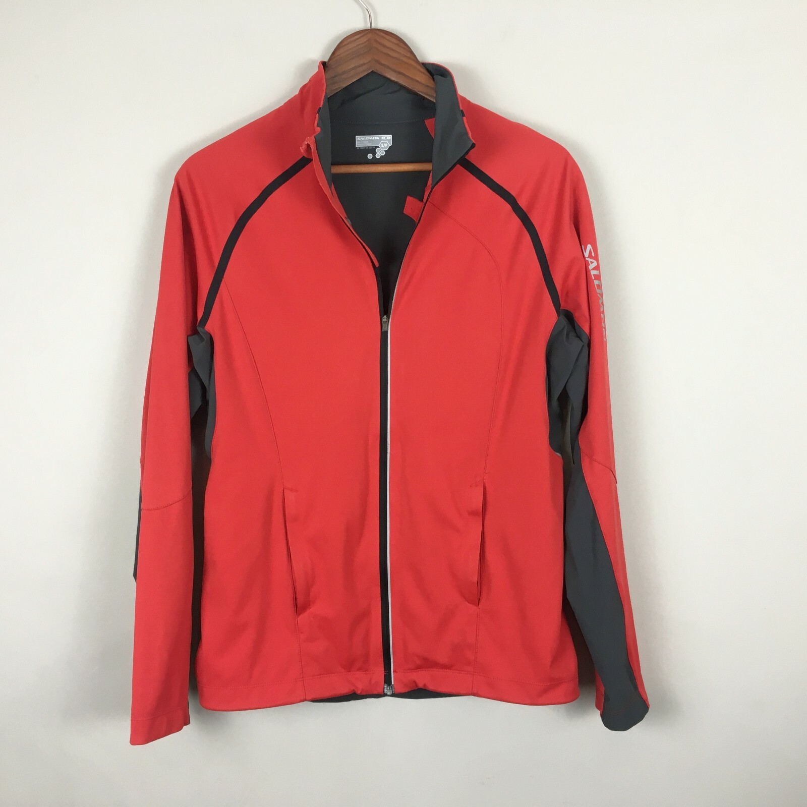 Salomon Clima Giacca da Corsa a Vento Donna S Piccola Rosso Grigio Difetti