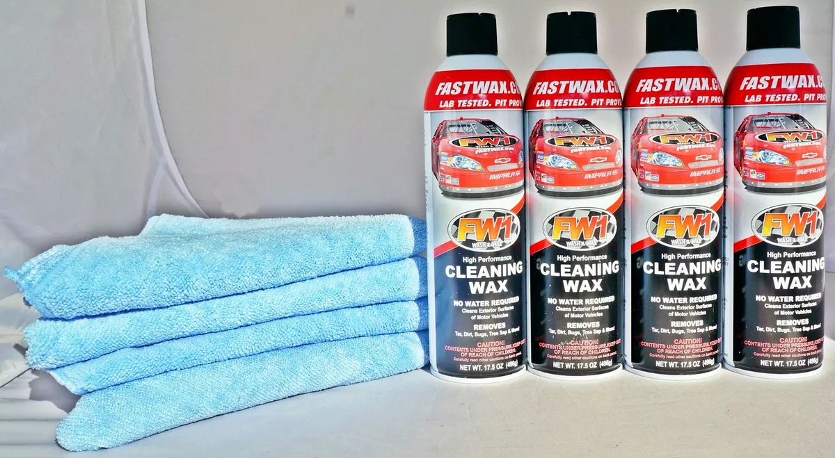 Waterless Wash Carnauba & Wax Fastwax FW1 Spray Can Removes Cleans Tar Dirt  B