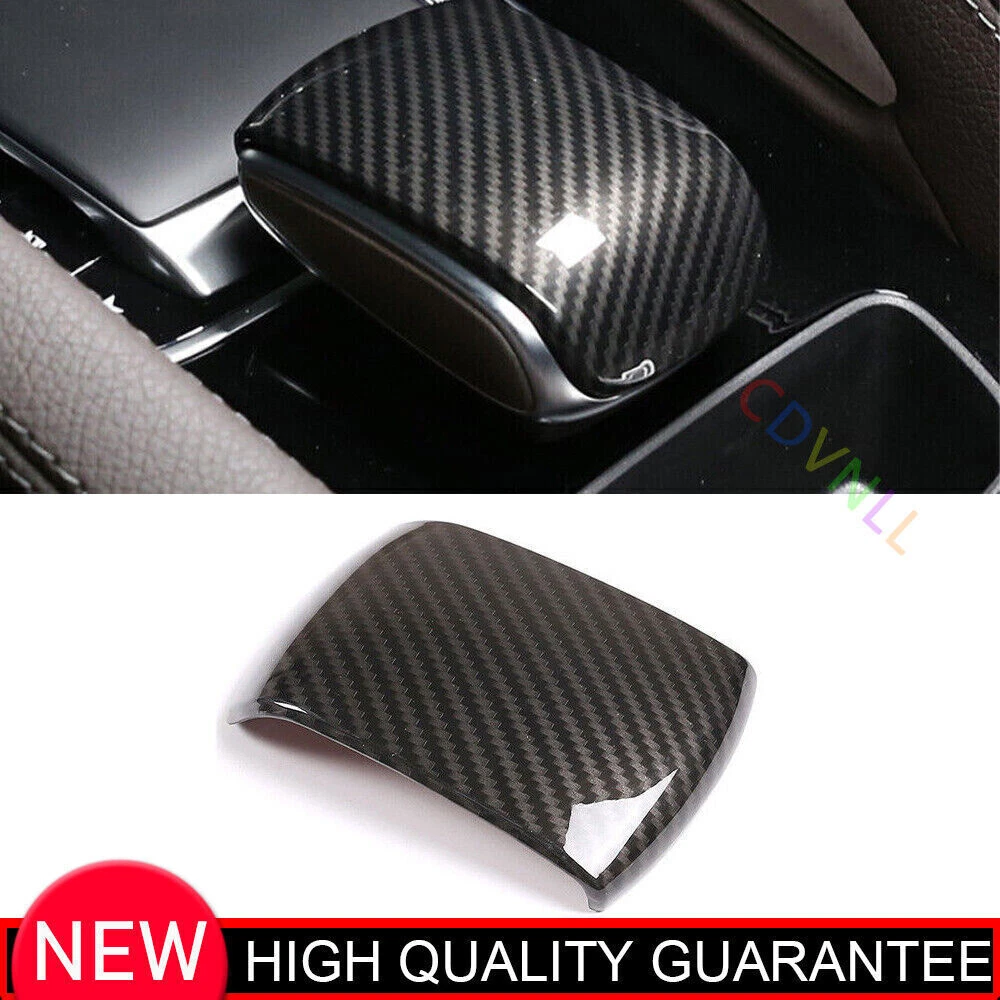 Central Console Gear Shift Knob Cover Fit For Benz GLE GLS 2020-24 Carbon Fiber