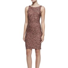 ALICE + OLIVIA Dusty Pink Rose Gold Beaded Sequin Embellished Kimber Bodycon 6