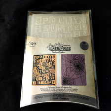 Tim Holtz Texture Fades HALLOWEEN WORDS  COBWEBS Embossing Folders Set New