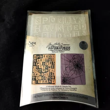 Tim Holtz Texture Fades HALLOWEEN WORDS & COBWEBS Embossing Folders Set New