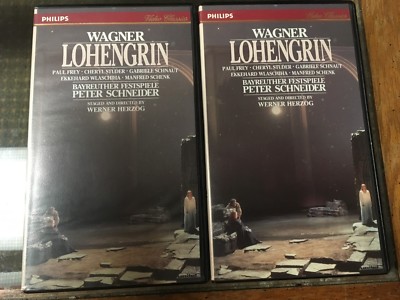 Wagner Lohengrin 2 VHS set EX Paul Frey Cheryl Studer Peter Schneider Philips