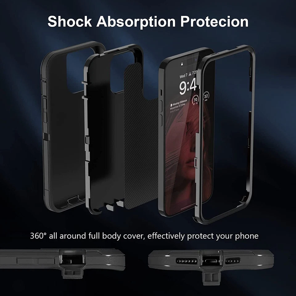 For iPhone 17 Air 16e 15 14 13 12 11 Pro Max XR X Max Rugged Shockproof Case - Image 4 of 4