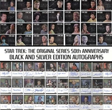 STAR TREK: TOS 50th ANNIVERSARY SILVER & BLACK  AUTOGRAPH CARDS - Multi Listing