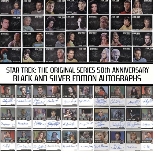 STAR TREK: SREBRNE I CZARNE KARTY Z AUTOGRAFAMI TOS 50. ROCZNICA - Wiele ofert sprzedaży