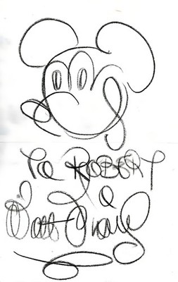 Walt Disney signierte Skizze - Mickey Mouse Illustrator/Animator - 12''x8'' Nachdruck