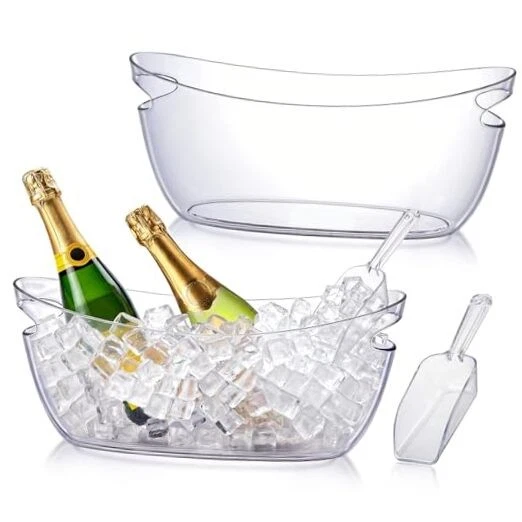 OBTANIM Clear Acrylic Ice Buckets Large Champagne Drink Cooler Storage 2 Pack