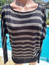 Ann Taylor Loft Wool Blend Striped Sweater Pullover Womens M Medium