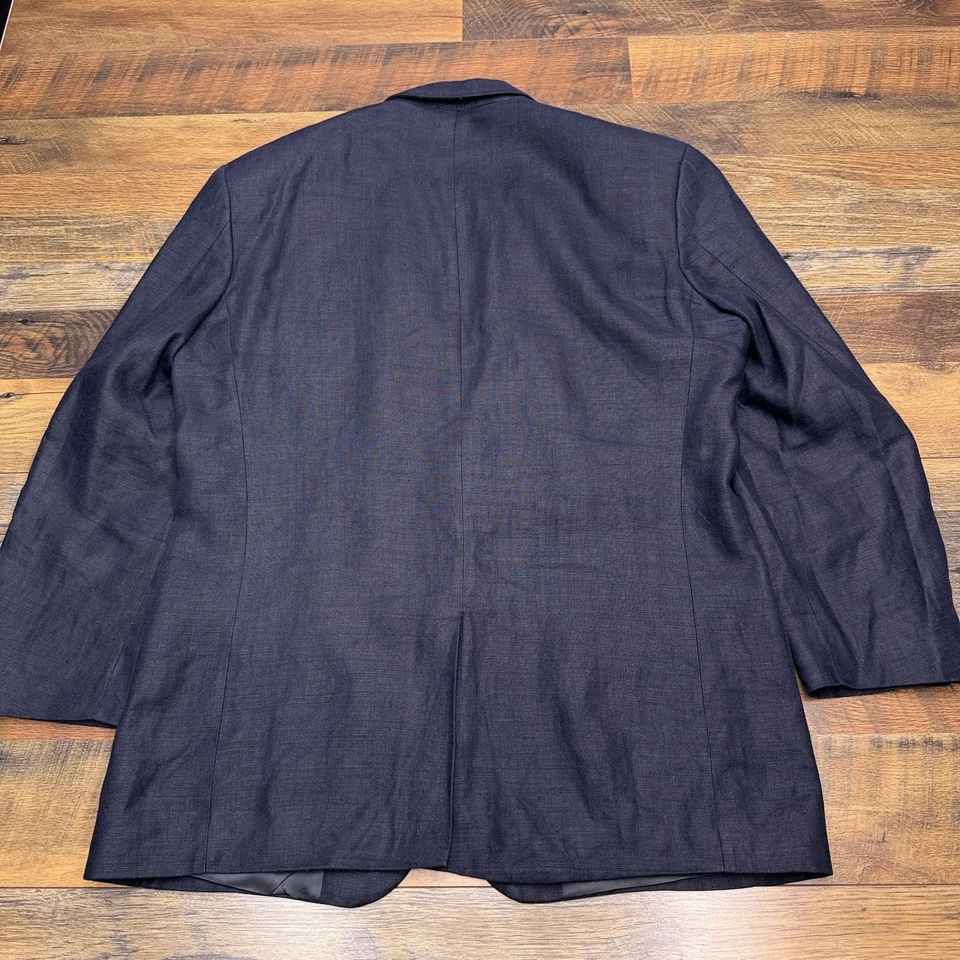 Vintage Eddie Bauer Linen Blazer 42R Blue Sport Coat - Image 2 of 4