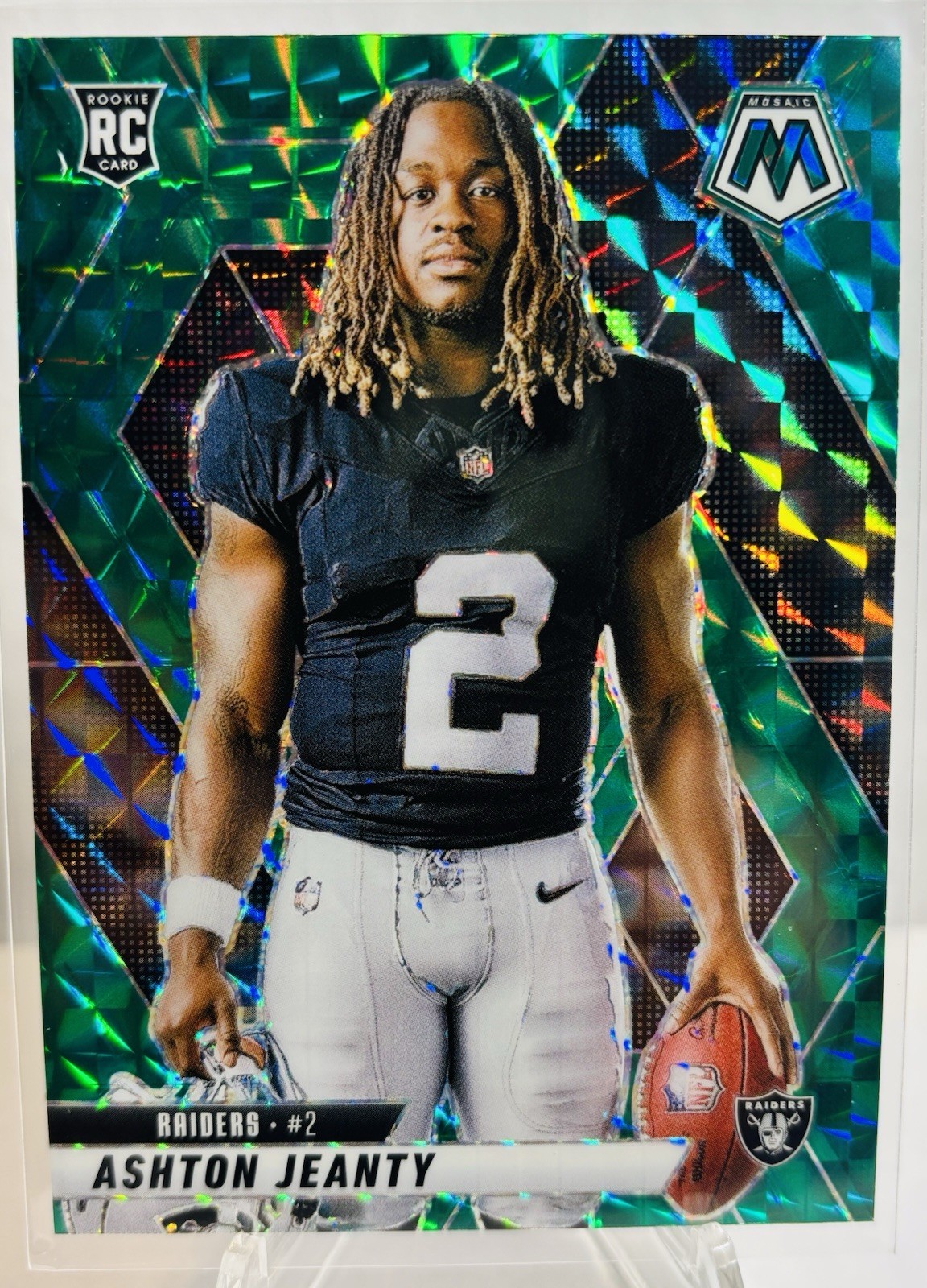 2025 Panini Mosaic Football Ashton Jeanty Green Variation RC #287 🔥🔥RAIDERS 🔥