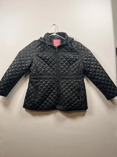 Giacca trapuntata Kate Spade NY con cappuccio rimovibile nera taglia XXL