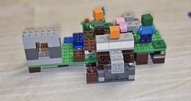 LEGO Minecraft Lot 21123 Iron Golem + 21129 Mushroom Island Mostly Complete