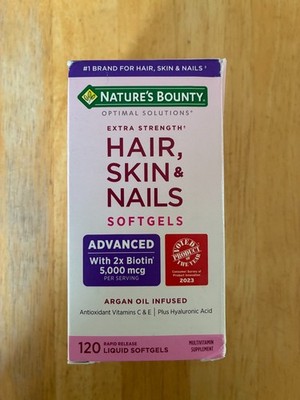 Nature's Bounty Hair Skin Nails Multivitamin Supplement 120 Liquid Softgels