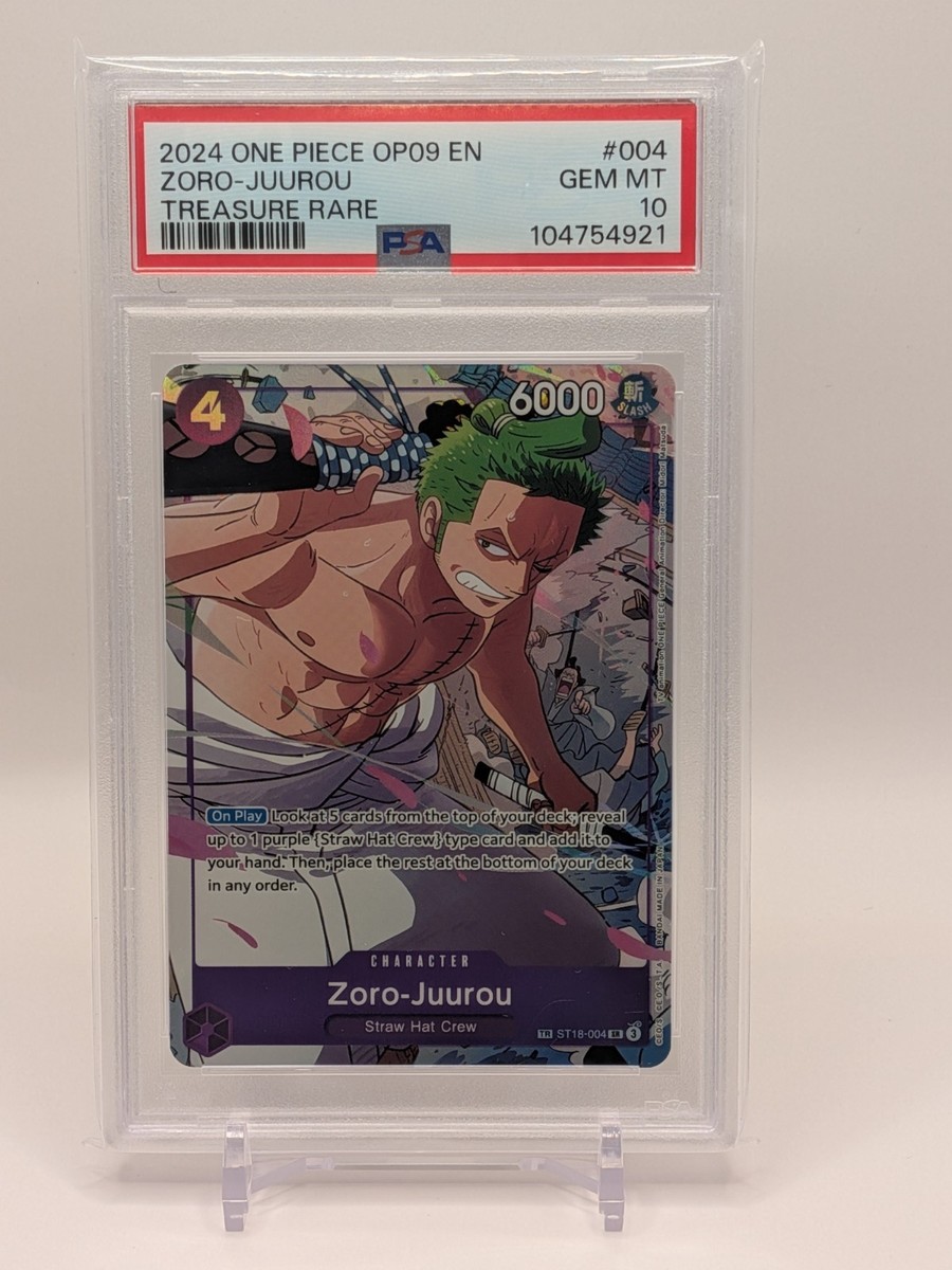 PSA 10 Zoro-Juurou Treasure Rare Card ST18-004 OP-09 Emperors One