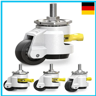 HOLKIE Schwerlastrollen 4er Set Höhenverstellbar 1000KG Industrie Lenkroll