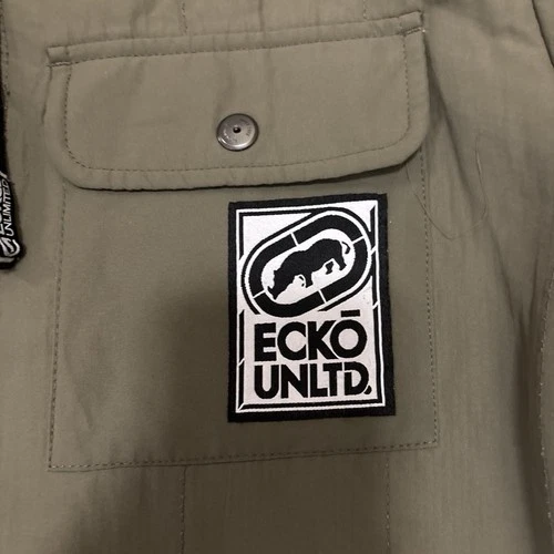 Ecko Unltd. Men's Green Hooded Sherpa Lined Snap/Button Front Jacket Size L image 2