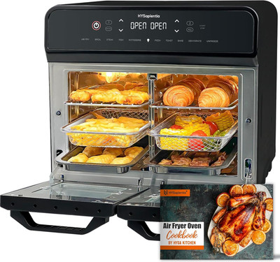 22L Dual Zone Air Fryer Backofen Drehspieß Digital Arbeitsplatte Mini Backofen 2400W