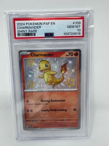 Charmander #109 Pokemon Paldean Fates PSA 10