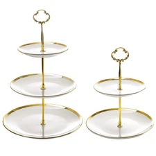 Frcctre 2 Cupcake Stands 3+2 Tier Dessert Tower Tray Set for Party Wedding