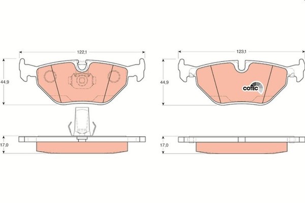 Bremsbelagsatz Scheibenbremse Hinten TRW GDB1265 FÜR Alpina BMW BremsbelÄGe-image