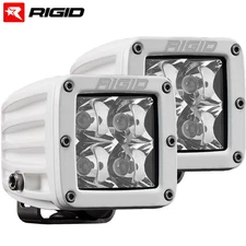 Rigid Industries D-Series PRO Spot LED Lights w/ White Housing (Pair) Universal