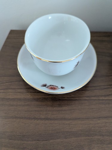 Arzberg Gravy Boat Bowl Pine Cone Starburst Gold Porzellanfabrik Porcelain - Picture 5 of 6