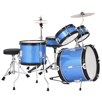 5-teiliges Schlagzeugset Drum Kit für Kinder mit 35,6cm Basstrommel blau