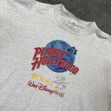 Vintage 1991 Planet Hollywood Walt Disney World 25th T-Shirt XXL Made USA Gray