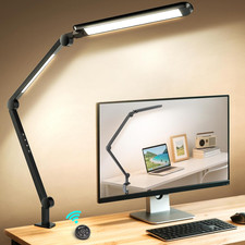 LED Desk Lamp with Clamp, Adjustable Dual Light Remote Control, Puzzle Light f
