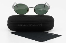 EMPORIO ARMANI Sunglasses 081-S 1101 Grey Metallic Glitter Oval Italy Small