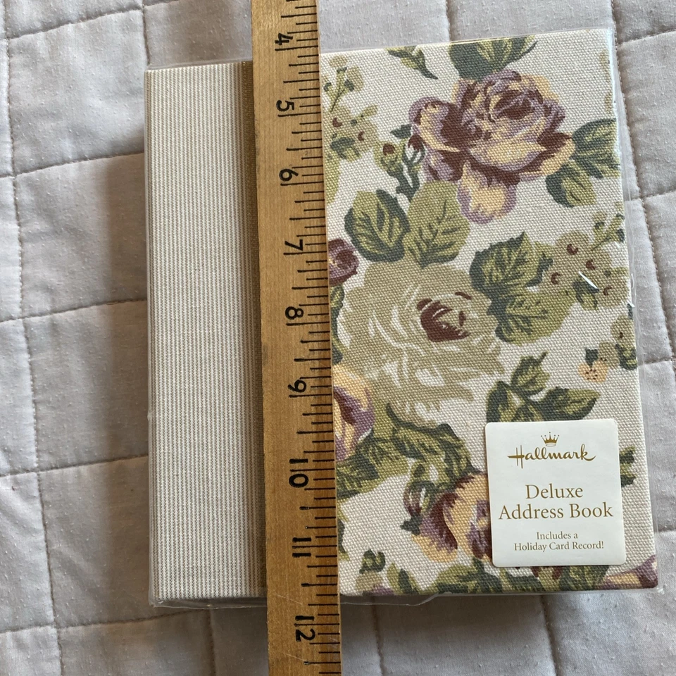 Vintage Hallmark Floral Fabric Covered 6 Ring Refillable ADDRESS BOOK  New - Image 2 of 4