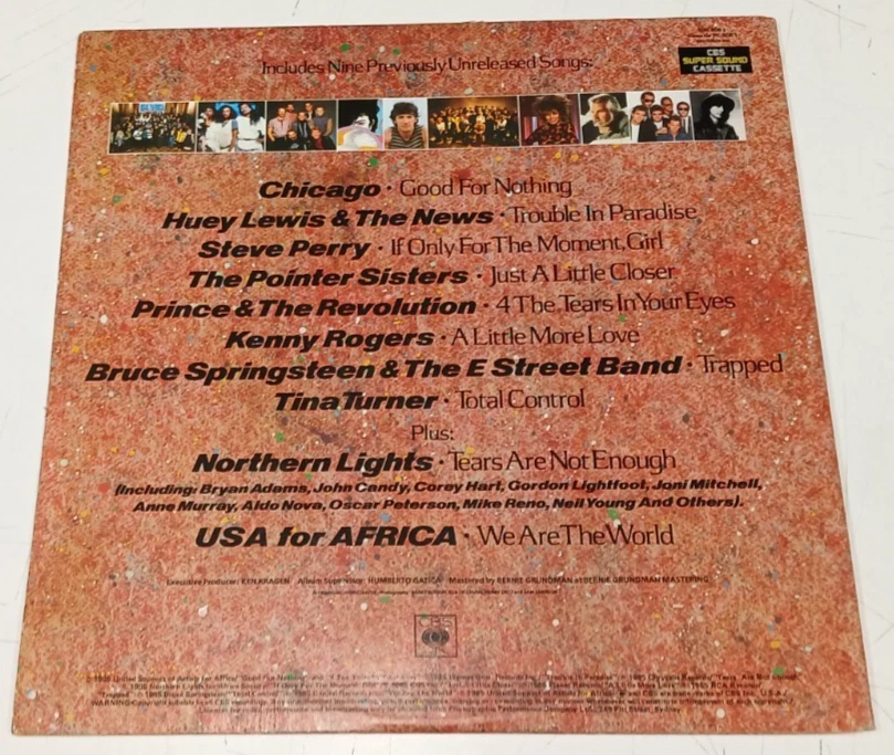 USA For Africa "We Are The World" 1985 Aust 1st.Press Excellent+++ Vinyl LP - Image 4 of 4