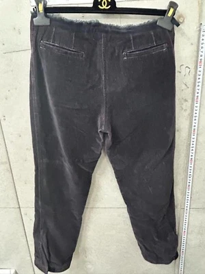 Pantalones de chándal CHANEL auténticos para mujer con flecos de pana negra c... - Imagen 1 de 4