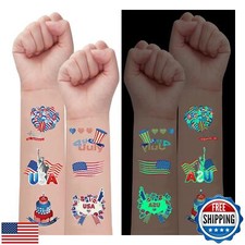 4th of July Temporary Tattoos Stickers American Flag Red White and Blue Party