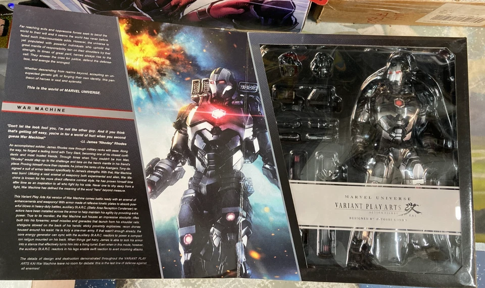 Figura de acción Square Enix Play Arts Kai Marvel War Machine variante anime nueva sin usar, en caja Foto 2 de 4
