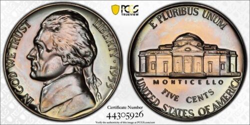 1953 Proof Jefferson Nickel PCGS PR68 Gold Shield Toned - C1421 - .705 - Picture 7 of 7