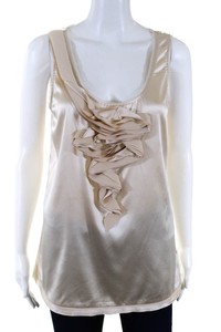Diane-Von-Furstenberg-Womens-Scoop-Neck-Sleeveless-Blouse-Beige-Silk-Size-6