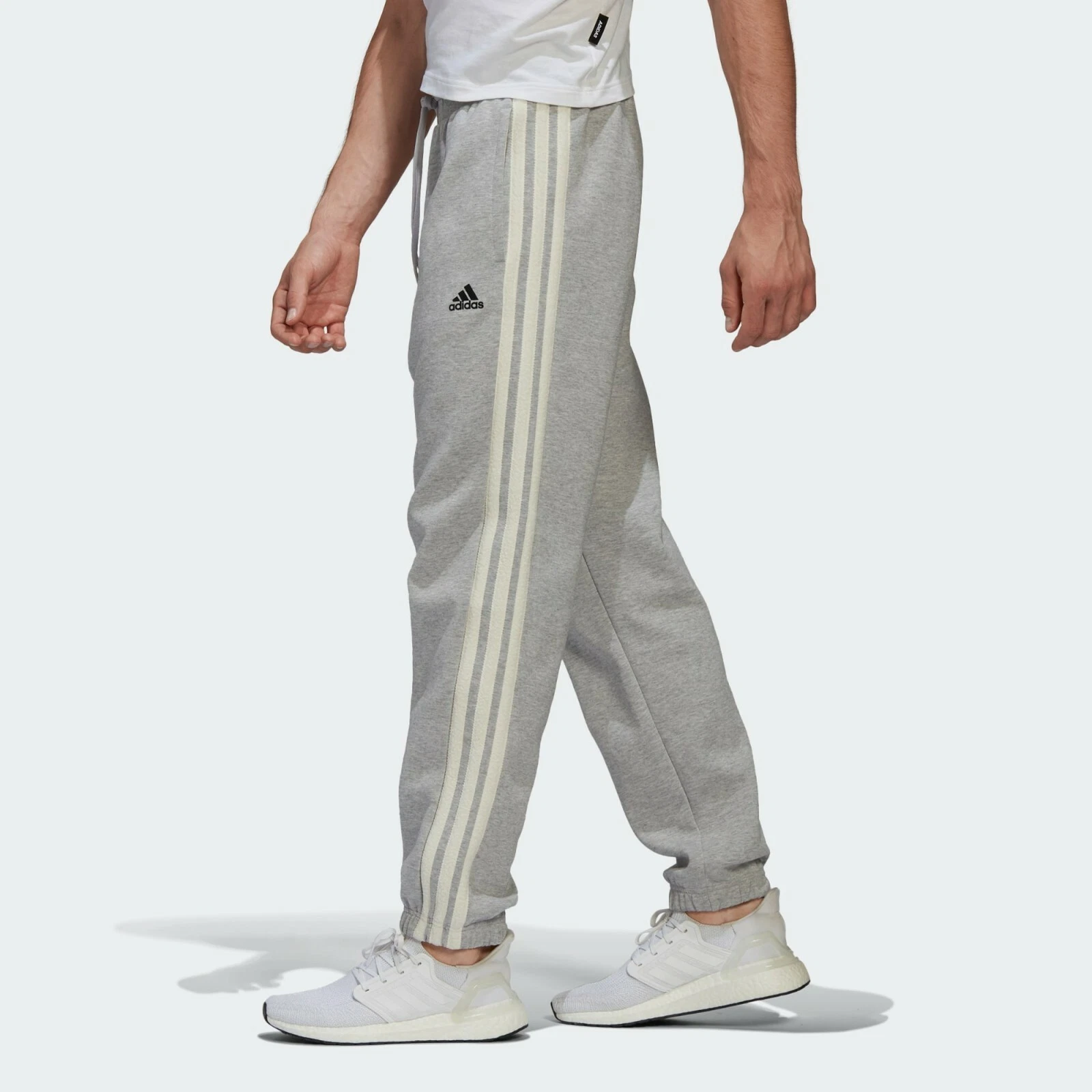 adidas Men's Winter 3-Stripes Pants GM0907 Medium Grey/Cream White/Off White
